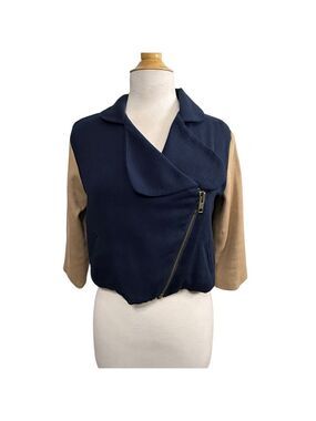 Women's Anthropologie WREN Jacket, Size L, Navy and Beige